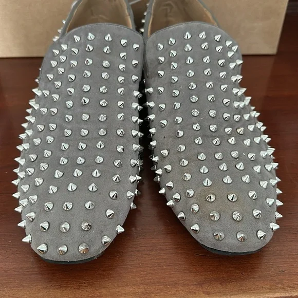 Christian Louboutin Gray Studded Men's Shoes - Picture 3 of 11